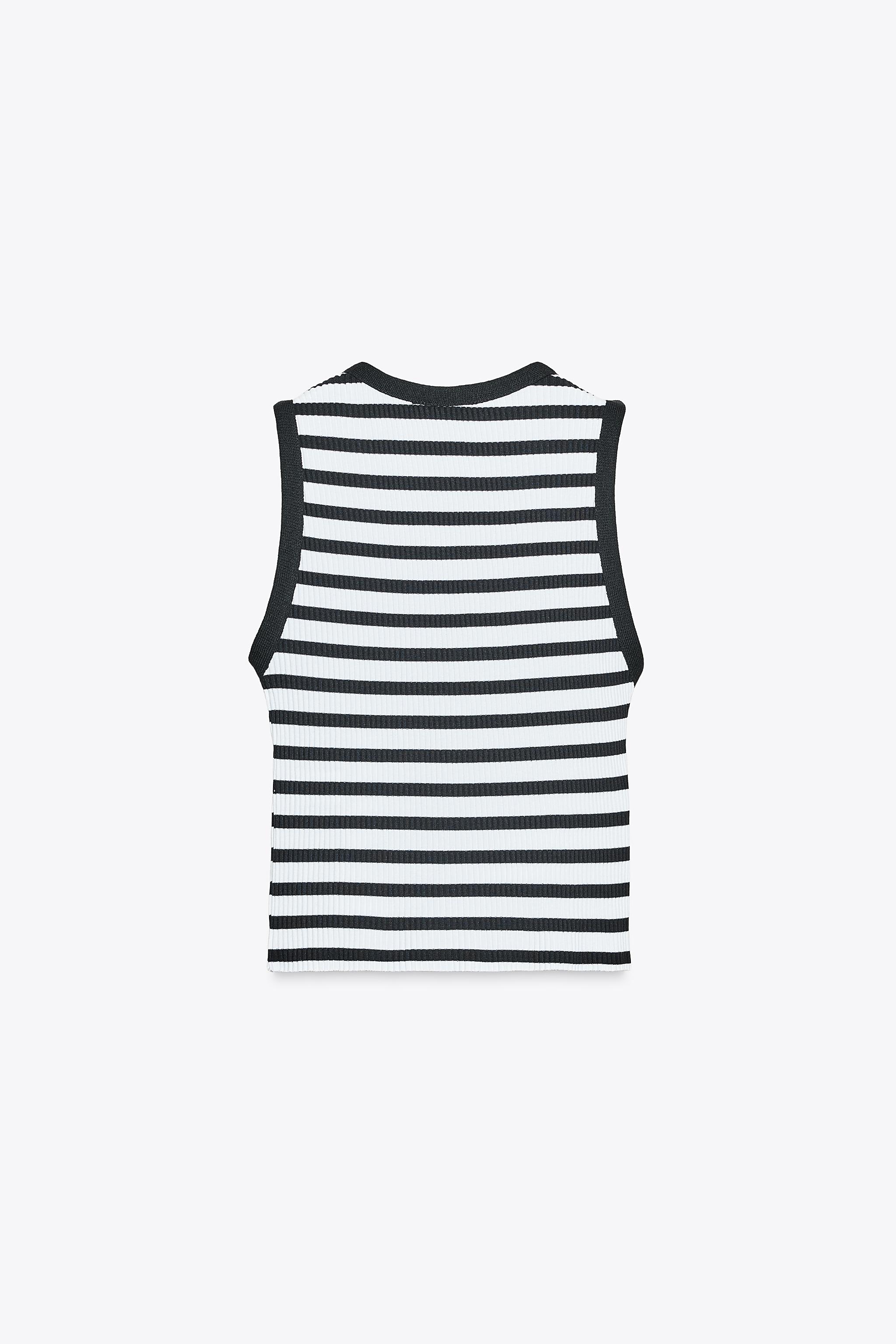 ZARA STRIPED BUTTON VEST